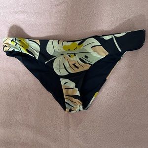 Bikini bottom only- Navy/ tropical leaves